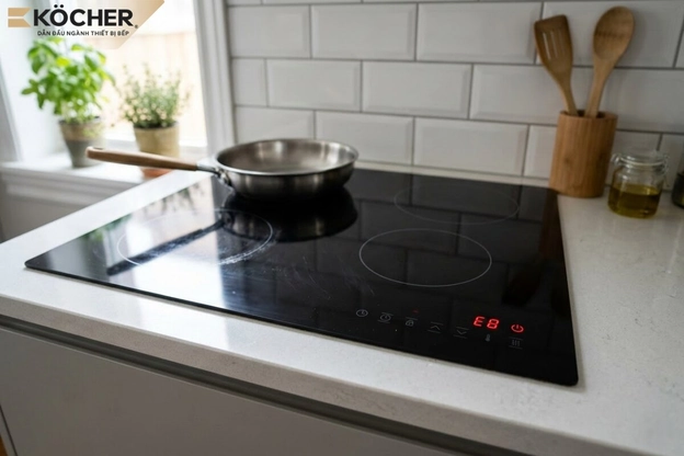 Lỗi E8 là lỗi cảnh báo quá nhiệt trên bếp từ. 
