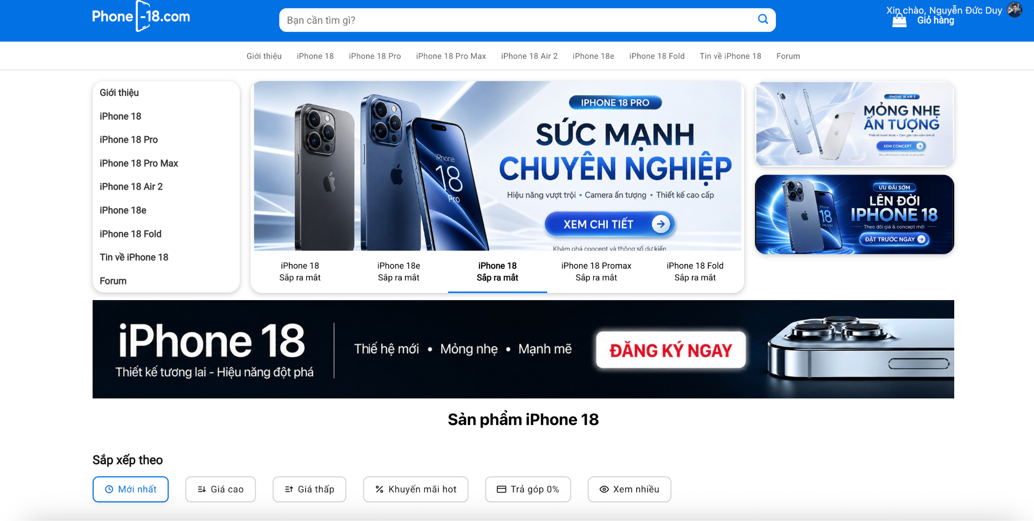 phone-18.com: Chuyên trang dự đoán thông số iPhone 18 tại Việt Nam